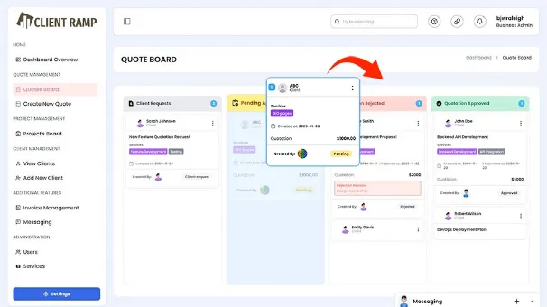 Dragging Quote to next step