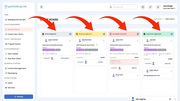 Quote Board Sections to update