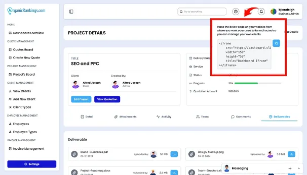 Adding Website Widget