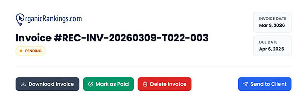 Client signing an invoice electronically and completing payment through ClientRamp