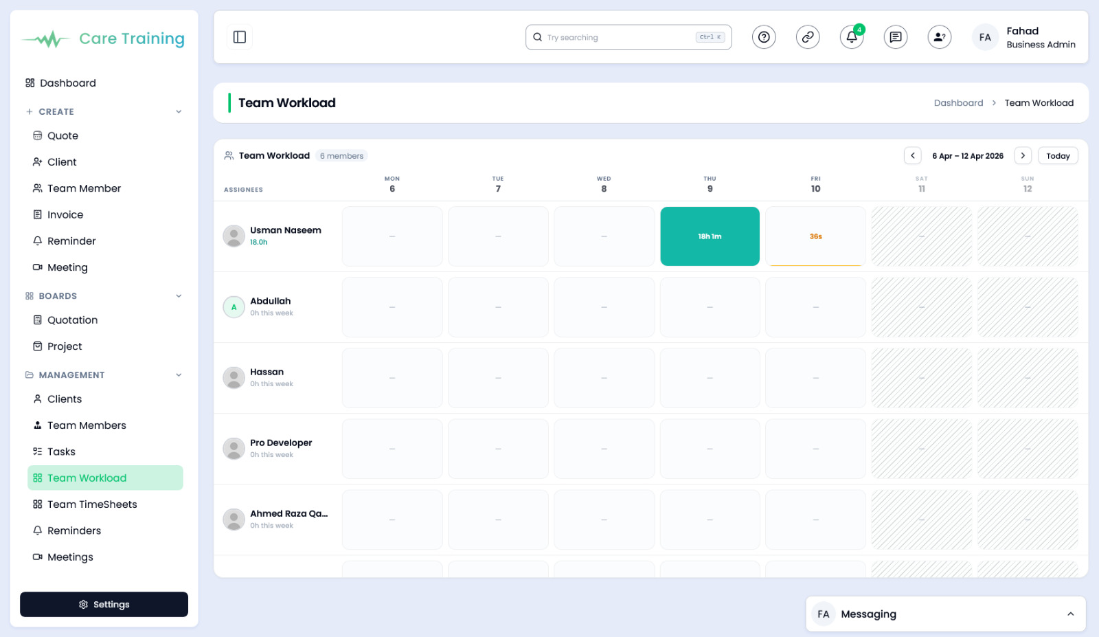 How to use Team Workload in ClientRamp