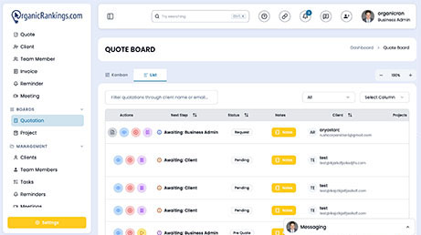 ClientRamp workflow dashboard showing projects, clients, invoices and payments in one platform