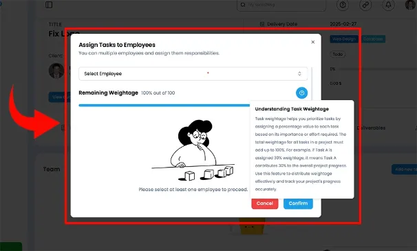 Assign Task Weightage