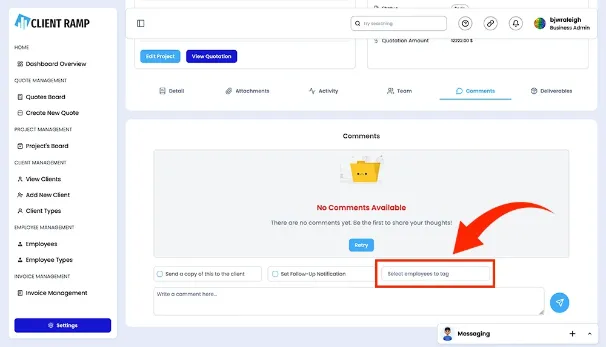 Tag Employees in Comments